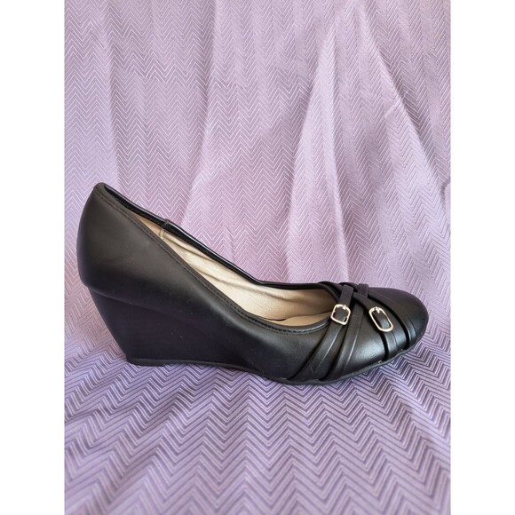 Jessica Simpson Wedge Heels Women's 8.5M Black Quincie - Picture 3 of 11